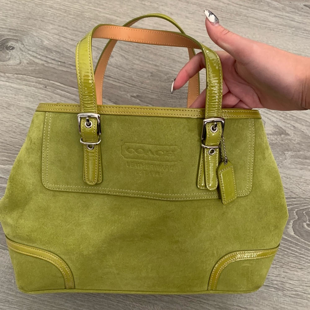 Green Suede Shoulder Bag